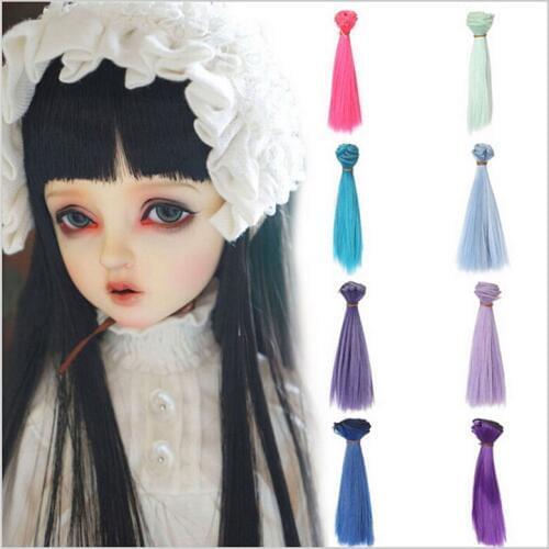 30PCS/LOT Wholesale 15CM Hair Doll Wig DIY Handmade SD BJD 1/6 Wig Pink Blue Purple