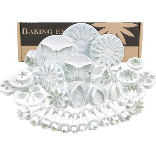 33 pcs/lot 3D Flower Cake Mold Food-Grade Plastic Cookie Cutter Chocolate Fondant Cake Decoration Baking Utensils H926