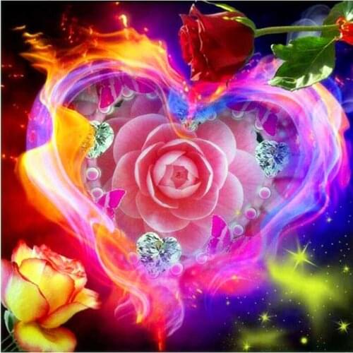 5d DIY Diamond Painting "Rose heart shape" Full Square Drill Cross Stitch Diamond Embroidery home Decor Y2899