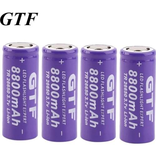 GTF 26650 Battery 8800mAh 3.7V Li-ion Rechargeable Battery For LED Flashlight Torch Li-ion Battery accumulator battery
