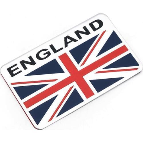 Aluminum Alloy Rectangle Styling United Kingdom National Emblem Great Britain England Flags Car Stickers 8x5cm