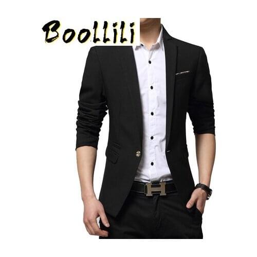Boollili New Fashion 2020 Autumn Spring Male Blazer Casual Slim Fit Suit Men Outwear Single Button Velvet Blazer Men Plus Size