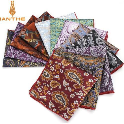 Brand Paisley Silk Handkerchiefs Woven Mens Pattern Hanky Mens Business Casual Square Pockets Handkerchief Wedding Hankies Towel