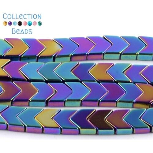 Natural Stone Multicolor Arrow Shape Hematite Spacer Loose Beads For DIY Jewelry Making Necklace Bracelet Accessories 8x3mm 15