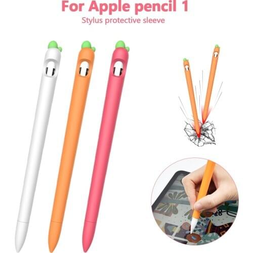 For Apple Pencil 2 1st 2nd Case Pencil case Tablet Touch Stylus Pen Protective Cover Pouch Portable Carrot Soft Silicone Case