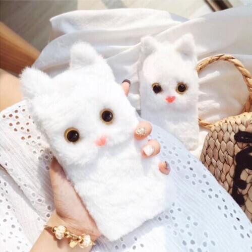Case For Samsung Galaxy S20 FE Fluffy kitty Fur silicone cover Case cat Ear Plush Flip Silicone Phone case For Samsung S20 FE 5G