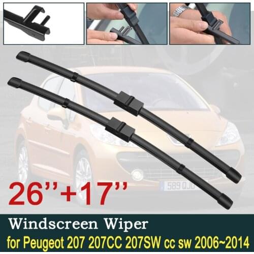 For Peugeot 207 2006~2014 207CC 207SW cc sw 2007 2008 2009 2010 2011 2012 2013 Car Wiper Blade Windshield Wipers Car Accessories