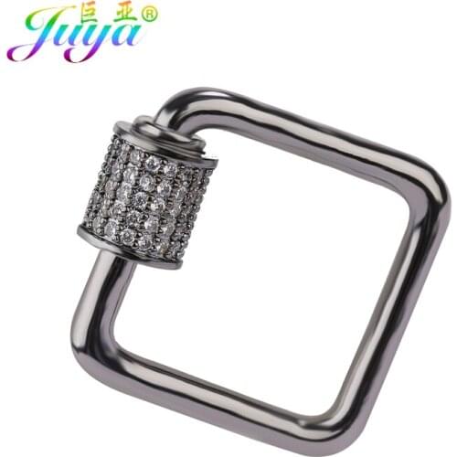 Juya DIY Spiral Locks Pendant Handmade Fastener Carabiner Screw Clasps Accessories For Hanging Chains Pendant Jewelry Making