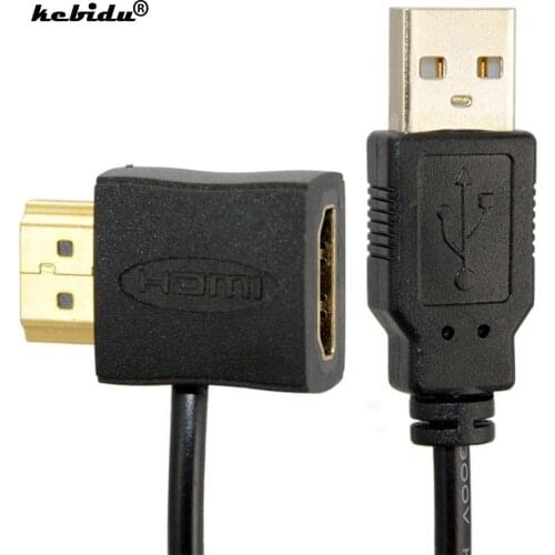 Mini 50cm High Quality HDMI-compatible Converter Male To Female HDMI Adapter Connector With USB 2.0 Charger Power Supply Cable