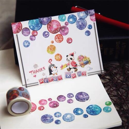 Lots of Magic Bubbles Bullet Journal Masking Tape Adhesive Tape DIY Scrapbooking Sticker Label Washi Tapes