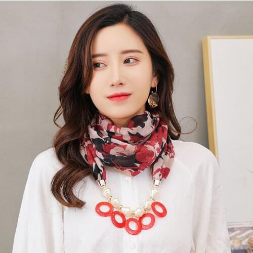 Fashion folk voile jewelry tassel scarf necklace silk scarf beaded scarf alek resin effect jewelry scarf free shipping
