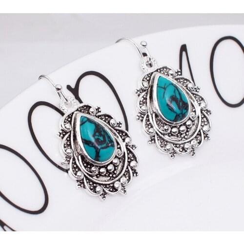 Fashion Vintage Boho Jewelry Teardrop Earring For Women Trendy Engagement Wedding Party Long Drop Dangle Earrings