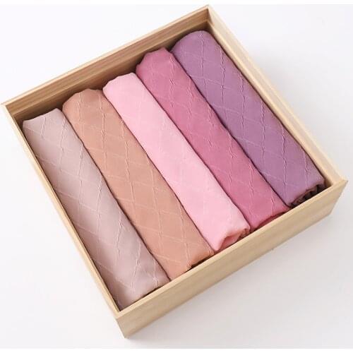 TRENDY WOMEN SOLIDER COLOR CRINKLED PLEATAED HIJABS SHAWLS SCARF Crinkled Heavy Chiffon Hijabs