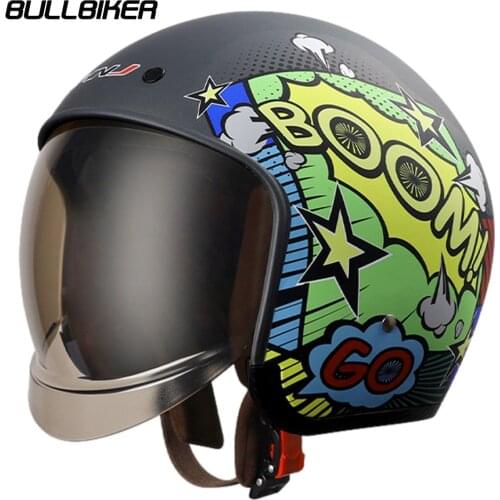 Motorcycle Retro Open Face Half Helmet Scooter Chopper Cruiser Bike 3/4 Moto Vintage Casco Casque