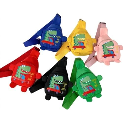 Unisex Kids Boys Girls Mini Chest Bags Funny Cartoon Dinosaur Print Travel Satchel Shoulder Bag Summer School Bag
