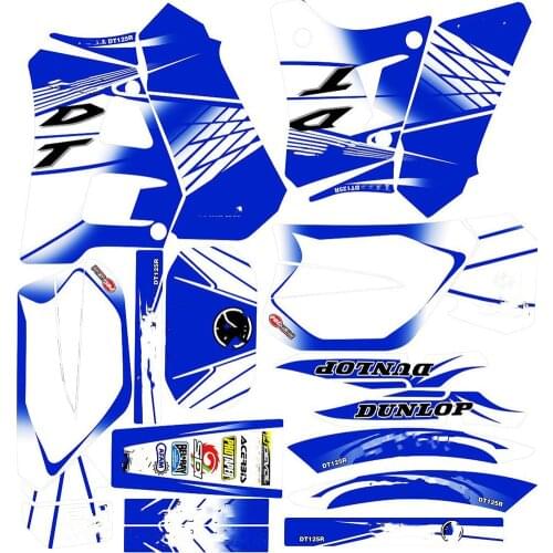 Motocross Team 3M STICKERS GRAPHICS BACKGROUNDS DECALS kits For YAMAHA DT125R DT125 R For YAMAHA DT200R DT200 R
