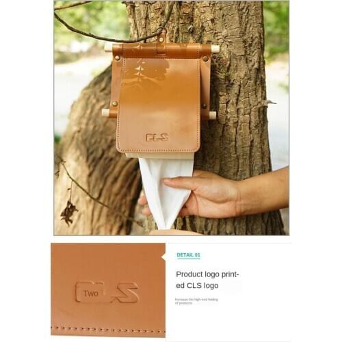 17x20CM Tissue Hanging Holder PU Waterproof Material Round Toilet Paper Hook Holder Case for Camping Home Bathroom Kitchen