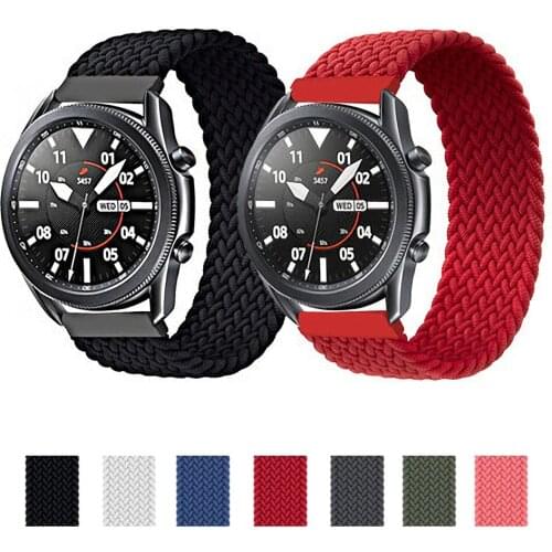 22mm 20mm Watch Strap For Samsung Galaxy 3 Watch 46mm Gear S3 Active2 Nylon Solo loop Bracelet Huawei Classic quick release Band