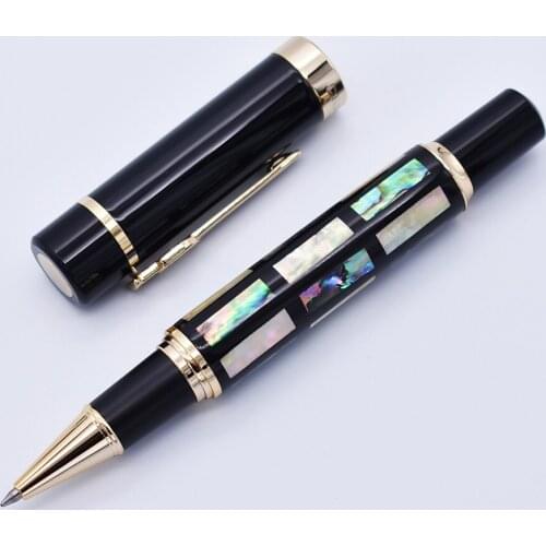 Jinhao Big Size Rollerball Pen with Refill, Bright Pearl Green Sea Shell Writing Gift Pen Business Office Home School Supplies