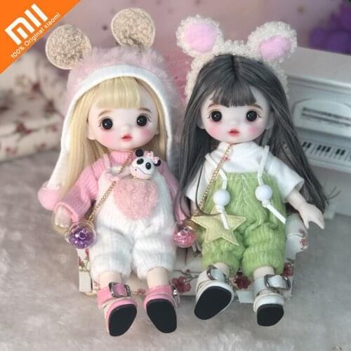 Xiaomi 17cm BJD Doll Movable Joint Exquisite Makeup Fashion Girl Change Makeup Doll 3D Eye Dress Up Doll Girl Toy Birthday Gift