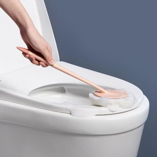 Silicone Handle Sponge Head Bathroom Toilet Brush Living Room Tile Wall Tile Cleaning Brush Cleaning Tool