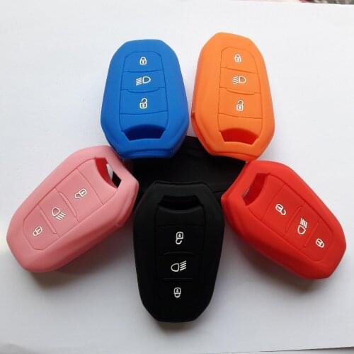 Smart 3 Button Car Key Ring Chain Silicon Holder For Peugeot 4008 3008 508 408 For Citroen C3-XR C4L DS5LS DS6 Smart Remote Key