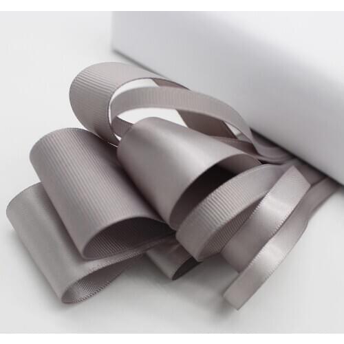 5 Meter/Lot Dark Grey Solid Color Tapes Grosgrain Ribbon Silver Satin Ribbon Double Face Fabric Scrap Booking DIY Accessories