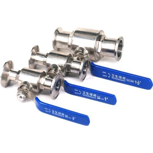 1.5" 2" 2.5" Tri Clamp Ferrule OD 25mm 50.5mm 64mm 304 Stainless Steel Sanitary Ball Valve Homebrew Brew