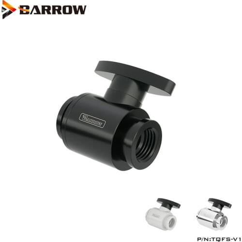 BARROW Water Valve, Plastic Handle Body Brass, G1/4' Inner Female to Female Switch Water Cooling Computer Fittings,TQFS-V1