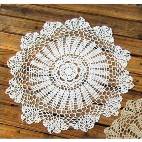 Crocheted doilies 38cm Round 15inches Vintage table mats for wedding