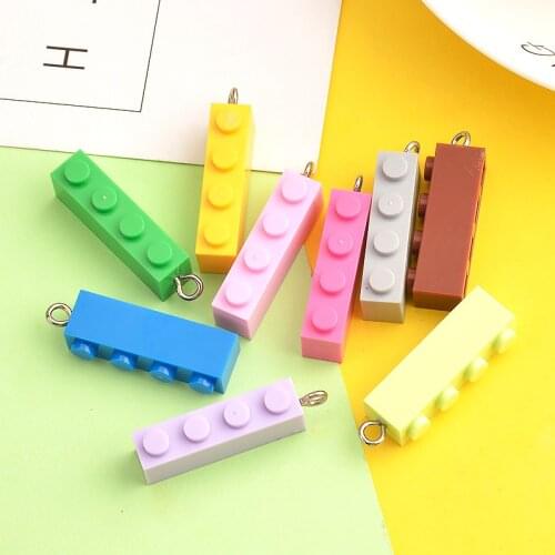 10PCS Colorful Building Block DIY Charms Findings Punk Handmade Earrings Keychain Necklace Jewelry Pendants Accessory Charm C026