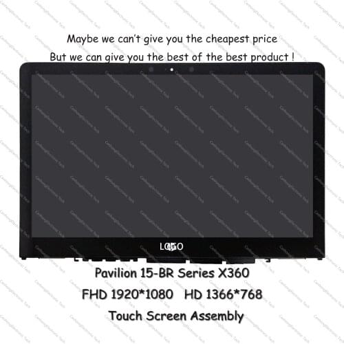 15.6" For HP Pavilion X360 15-br 15-br004tx 15-br005tu LCD Touch Screen Digitizer Replacement Assembly 924530-001 924531-001
