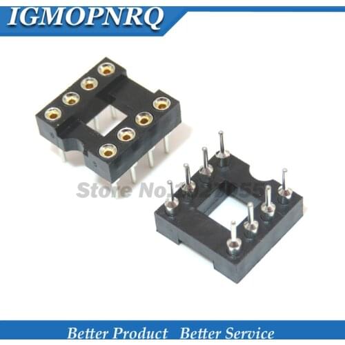 20pcs IC Sockets Round Hole 8 Pins 2.54MM DIP8 High quality Adaptor Solder Type 8 PIN IC Connector new