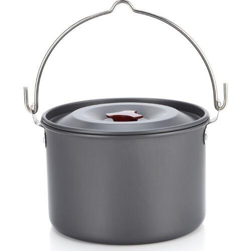 2020 new outdoor 4L camping hanging pot single pot camping picnic soup pot wild fishing pot soup pot 6-8 people