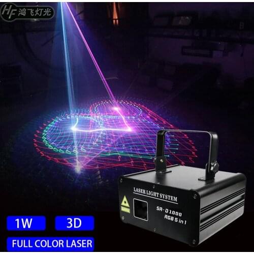 1W RGB 5-in-1 Scanning Animation Full Color Laser Light Stage Equipment Voice Control Laser Bar Private Room Laser Light KTV