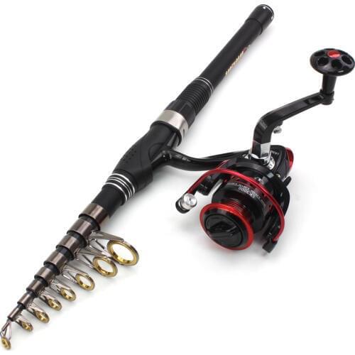 Promotion! 1.8m-3.3m Fishing Rod Reel Combos Telescopic Portable Spinning Poles And Reel With Spare Coil Set de Pesca vara