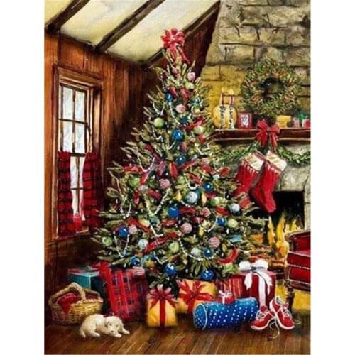 Full diamond embroidery "Christmas tree" diamond painting cross stitch pattern rhinestone embroidery home decoration painting