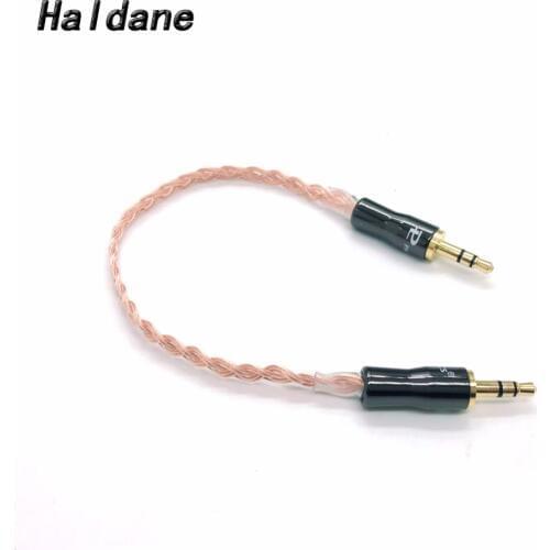 Free shipping Haldane 15cm Single Crystal Copper 3.5mm to 3.5mm Cable Audio Hifi Audio cable car AUX wire jump cable
