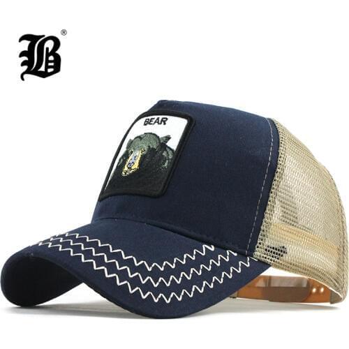 [FLB] Animals Embroidery Baseball Caps Men Women Snapback Hip Hop Hat Summer Breathable Mesh Sun Gorras Unisex Streetwear F192