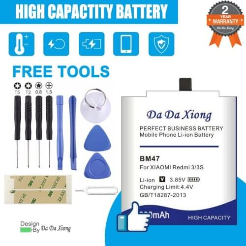 5500mAh BM47 Battery for Xiaomi Redmi 3 3S 3X Xiao mi Hongmi Redmi 4x High quality mobile phone battery