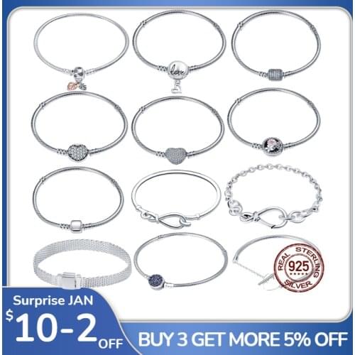 CodeMonkey Authentic 100% 925 Sterling Silver Classic Snake Chain Bangle & Bracelet for Women Sterling Silver Jewelry