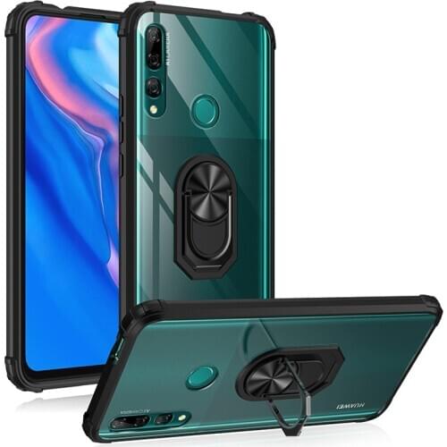For Huawei Y5P Y6P Y7P 2020 Case Hard transparent With Stand Ring Armor protect Back Cover Case For huawei Y6 Y9 Prime 2019 Y9S
