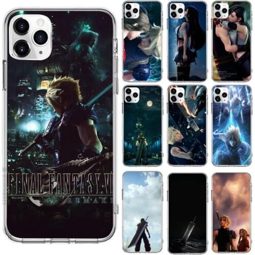 Final Fantasy VII Phone Case Transparent for iPhone 6 7 8 11 12 s mini pro X XS XR MAX Plus cover funda shell