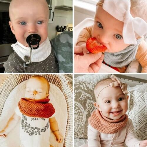 Baby Bibs Gauze Boy Girl Bandana Water Absorb Bib Burp Cloth Triangle Cotton Baby Scarf Burp Baby