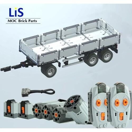 Compatible with High-tech MOC-4157 MAN Transport Truck Trailer MOC 4157 Power Function Building Blocks Toys DIY Kids Gifts