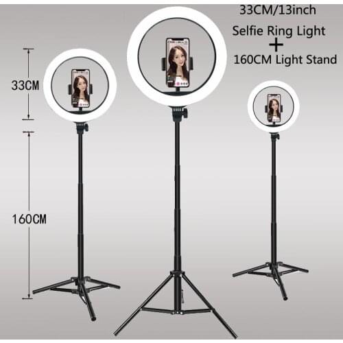Selfie Ring Light Photography Led Rim Of Lamp With Mobile Holder Support Tripod Stand Ringlight For Live Video Streaming