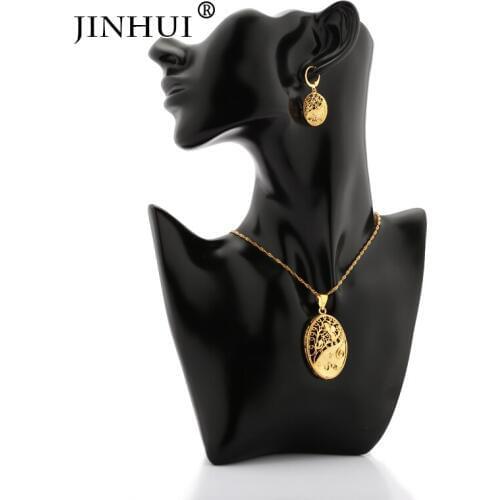 Jin Hui Jewelry sets New Fashion for women gifts wedding Necklace and Earrings sets Dubai Arab Wedding Africab Style