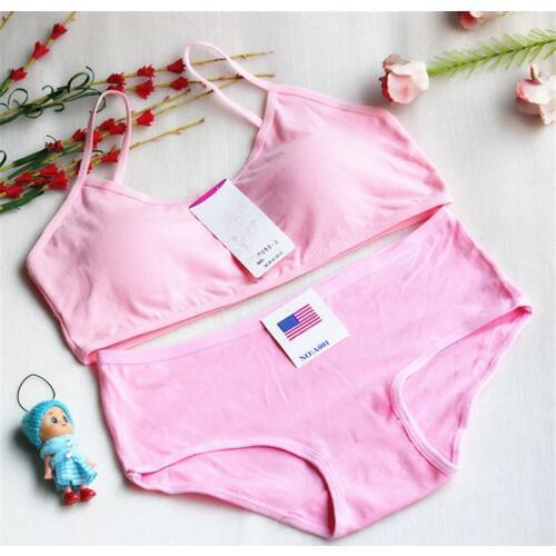 Cotton Training Bra Set for Girls Bras Children Bra for Teenagers Lingerie Teen Bra Set Teenage Underwear Girls 8-16 Years Old