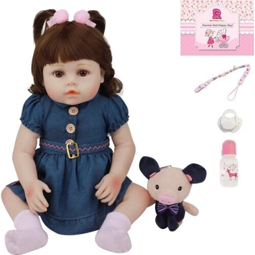 Lovely Bebe Reborn Baby Doll 48CM Handmade Silicone Full Body Realistic 18 Inch Cute Princess Newborn Doll For Kid Birthday Gift