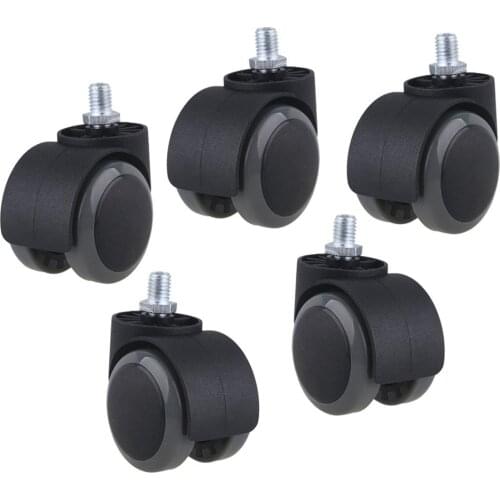 Metal PU Office Chair Swivel Casters Furniture Wheels Vertical Thread Stem Replacement for Sofa Bed Goods Shelf Storage Rack 5pc
